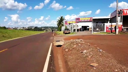 Após reparo, acesso à marginal da BR-277 fica prejudicado