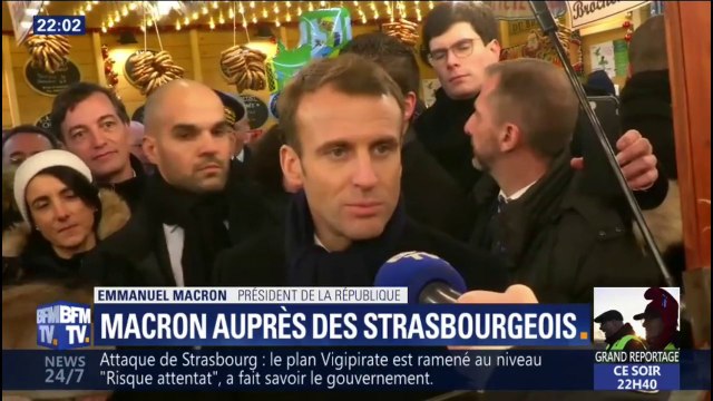 Emmanuel Macron: C'est la nation toute entière qui est aux côtés des Strasbourgeois ce soir