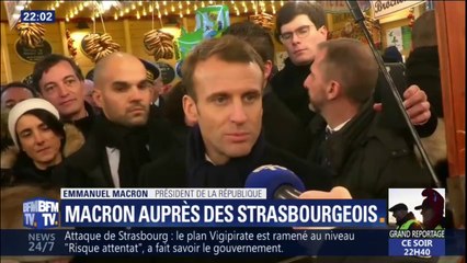 Emmanuel Macron: "C'est la nation toute entière qui est aux côtés des Strasbourgeois ce soir"