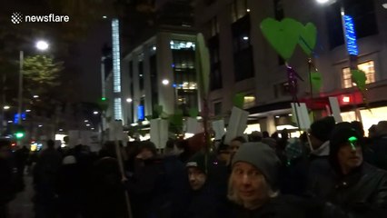 Man shouts as silent walk for Grenfell passes through Kensington