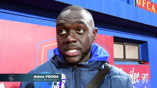 Après GFC Ajaccio - HAC (1-1),, réaction d'Amos Youga