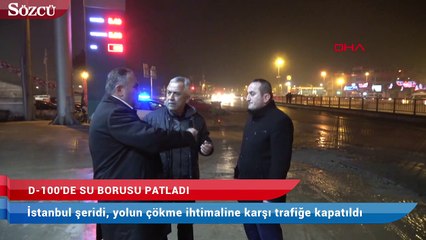 Düzce’de ana su borusu patladı! D-100 trafiğe kapandı