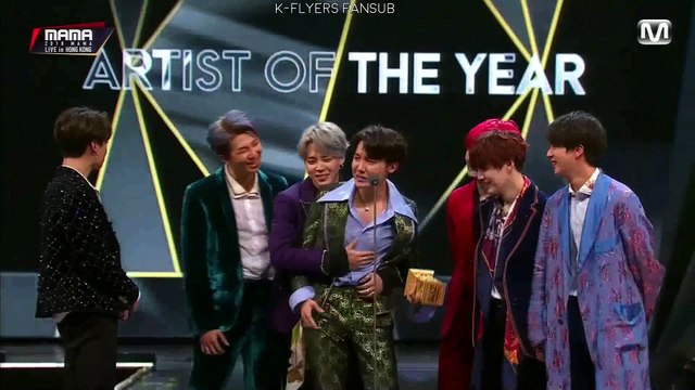 BTS - Artist Of The Year Daesang [Acceptance Speech] - MAMA in Hong Kong 2018 (HunSub)