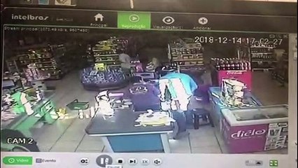 Câmera mostra ação marginal em supermercado
