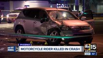 Motorcyclist hit, killed in Phoenix crash