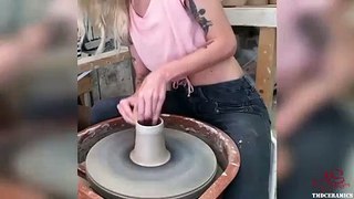 Satisfying Pottery Videos | ASMR Chalking, Carving & Painting