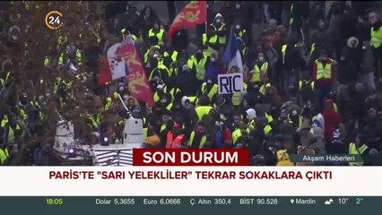 Paris'te sarı yelekliler tekrar sokaklarda