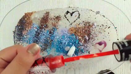 Mixing Makeup into Clear Slime - Satisfying Slime Videos