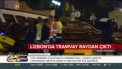 Lizbon'da tramvay yoldan çıktı