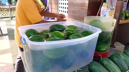 Watermelon juice making at main bazaar