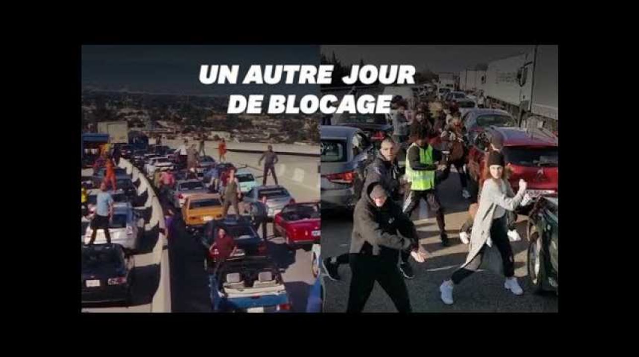 Bloquée par les gilets jaunes sur l'A7, cette troupe de danse a investi l'autoroute
