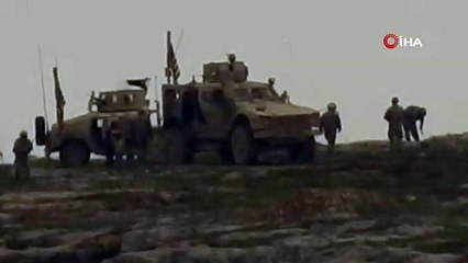 ABD askerleri nöbet tuttu,  YPG’liler hendek kazdı