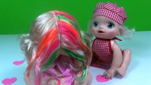 Baby Alive Bebek Kalemle Saç Boyama / Kalemle Rengarenk Saçlar Yapıyoruz
