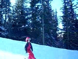 Pomme & Aurèle ski ride in Meribel