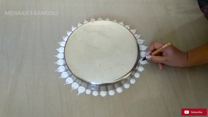 Rangoli Design | Kolam Design | Drawing Using Powder