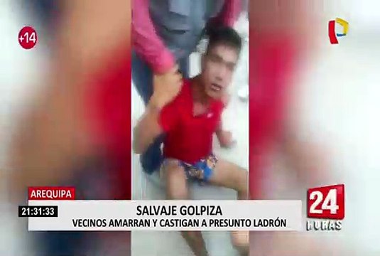 Iquitos: vecinos capturan a dos ladrones y les dan salvaje golpiza
