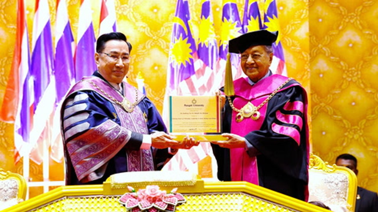 Dr Mahathir awarded honorary Thai doctorate by Rangsit University
