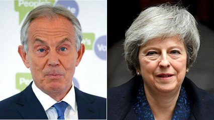 Theresa May accuses Tony Blair of 'undermining' Brexit negotiations