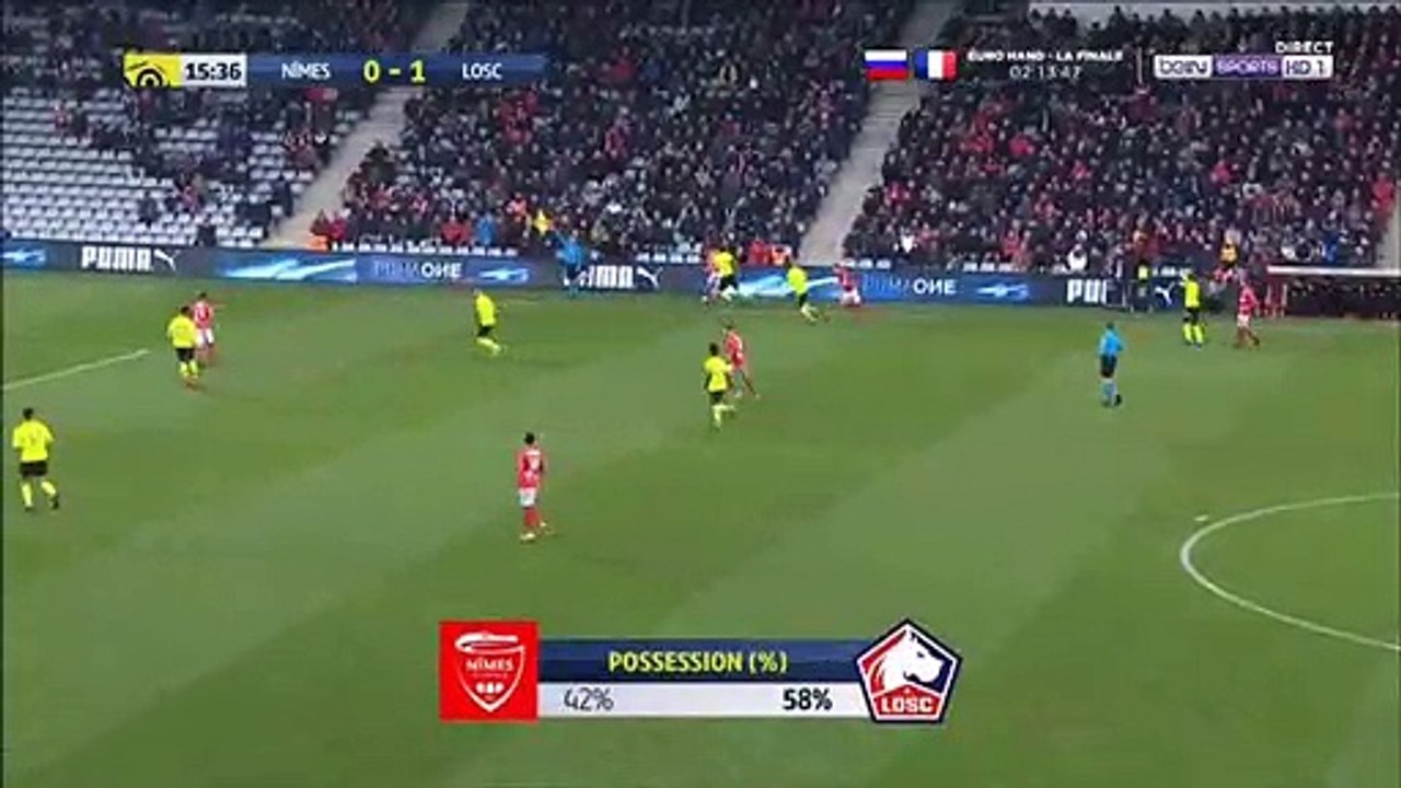 Jose Fonte direct red card for talking back at referee vs Nimes!