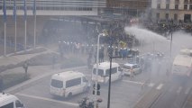 Enfrentamientos de ultraderechistas con la Policía belga en Bruselas.