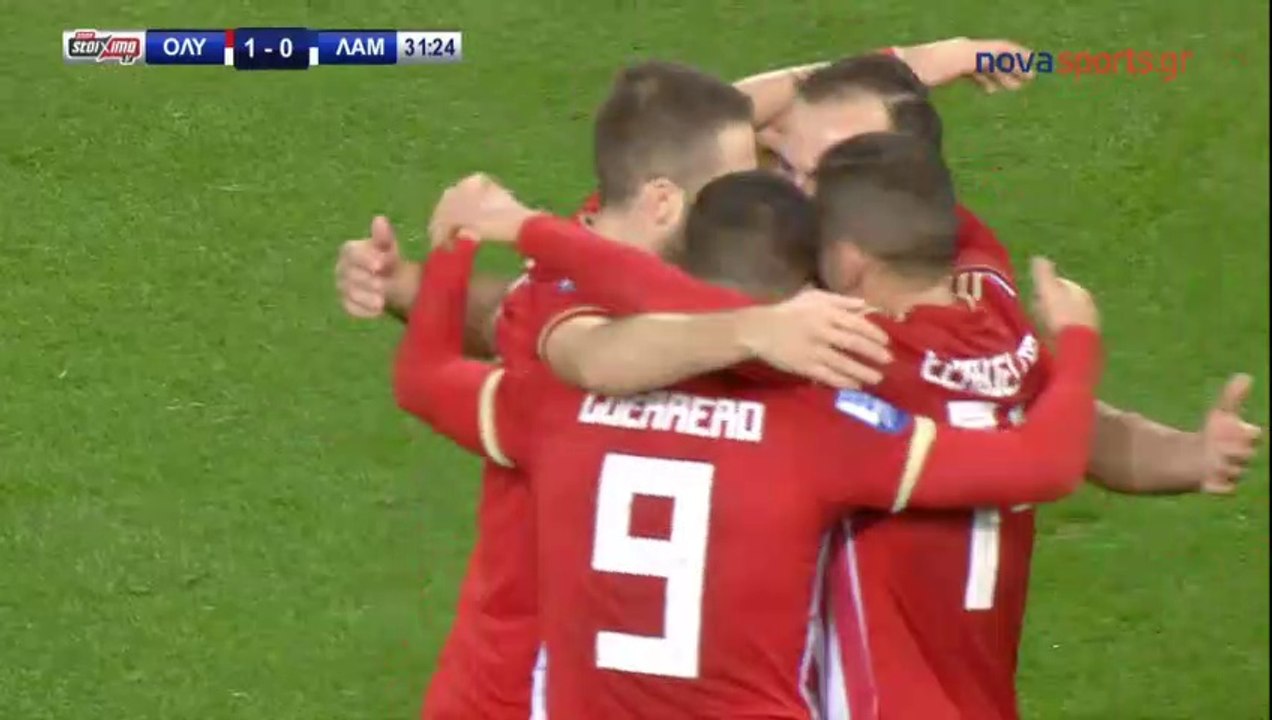 1-0 Miguel Ángel Guerrero Goal - Olympiakos Piraeus vs Lamia - 16.12.2018 [HD]