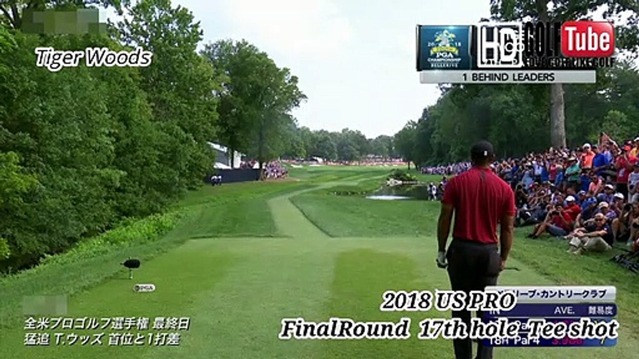 【GOLF】Tiger Woods タイガーウッズ プロ　全米プロ 最終日17番ホール　ティーショット swing