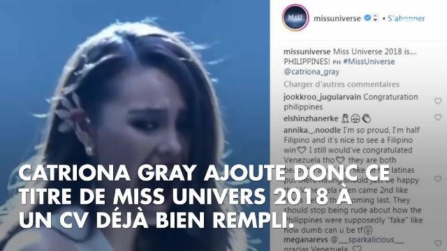 Miss Univers 2018 : Catriona Gray, Miss Philippines sacrée, Eva Colas éliminée avant le Top 20