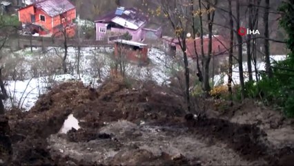 Heyelanın Vurduğu Bölge Havadan Görüntülendi