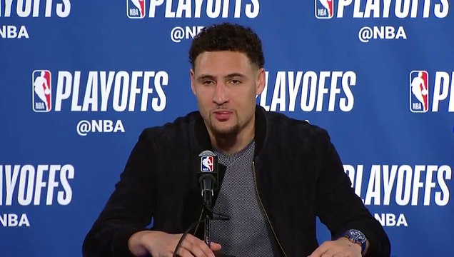 Klay Thomson postgame conference Spurs vs Warriors Game 5 April 24, 2018 NBA Playoffs