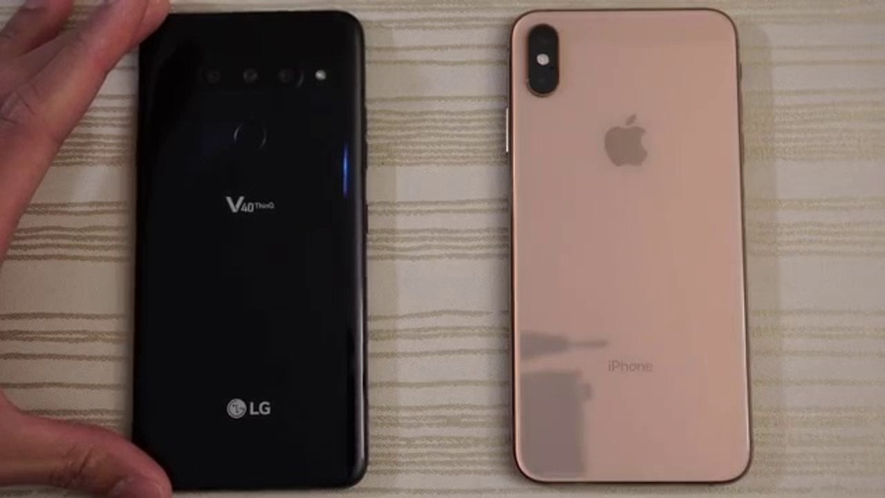 LG V40 Vs Iphone XS Max speed test Comparsion