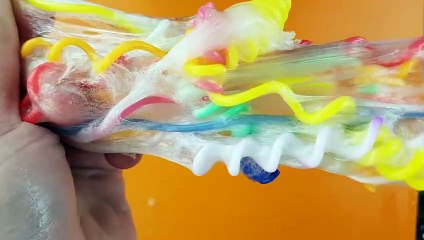 Making Crunchy Slime with Balloons and wormy thingies  - Slime Channel -