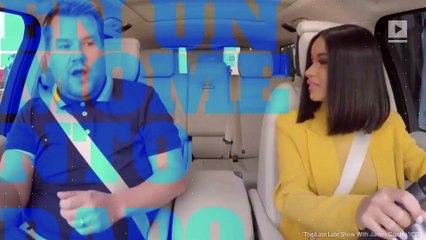 Cardi B choca el auto de James Corden en 'Carpool Karaoke'