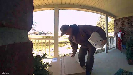 UPS Driver Dances for Home Surveillance Camera