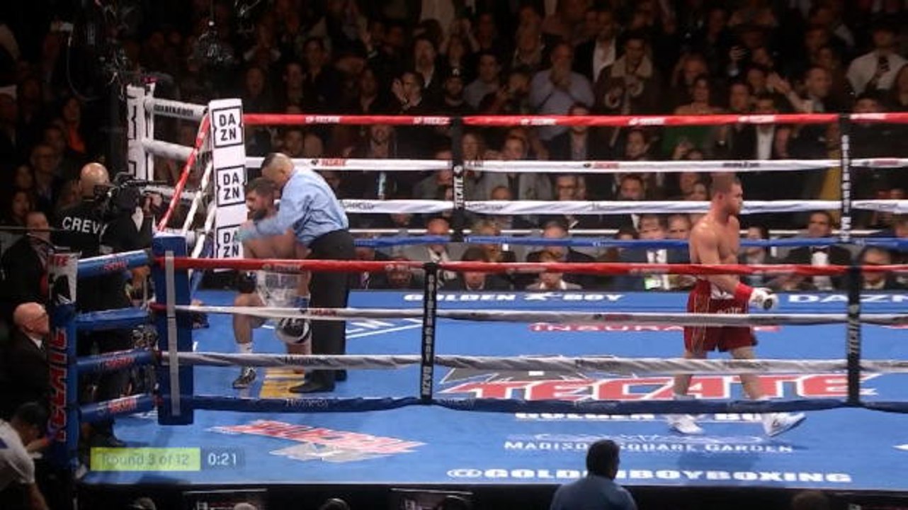 Canelo's third round stoppage win against Fielding