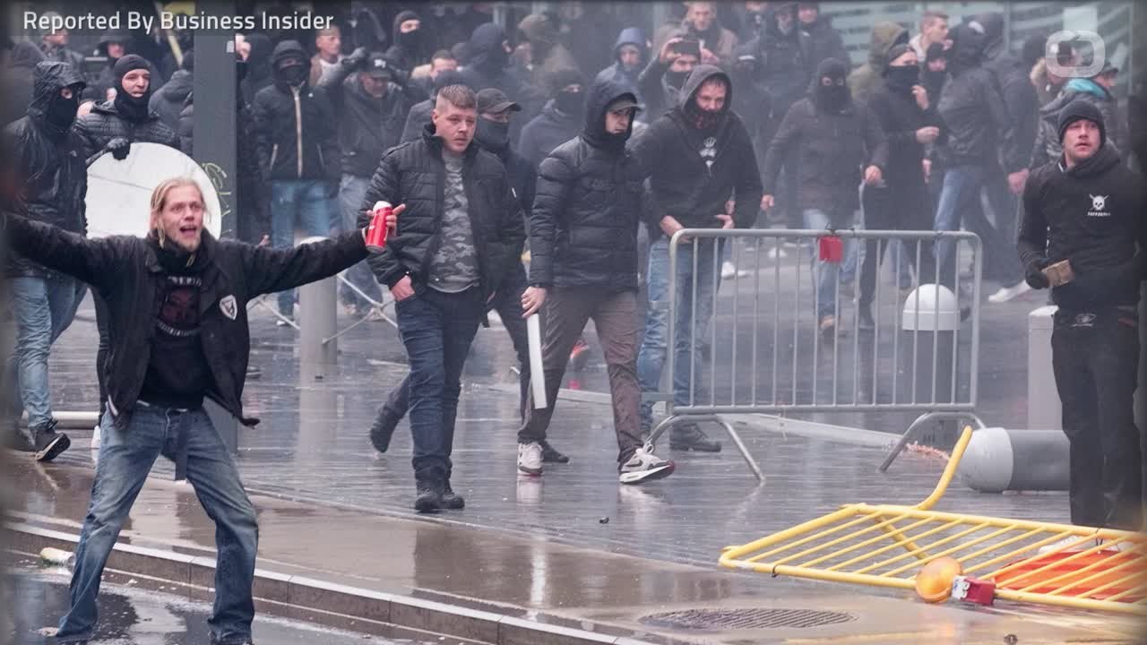 Brussels: Far-Right Activists Pelted With Water Cannons