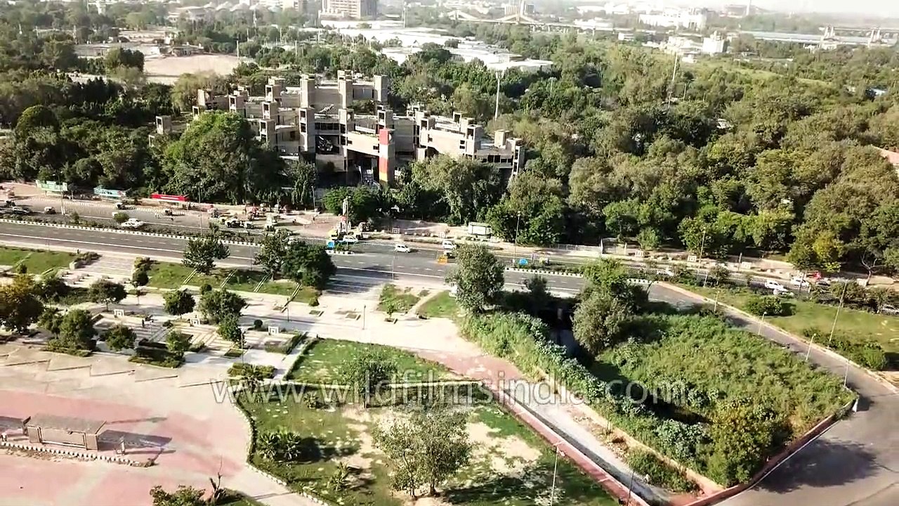 Old Fort 360 degree view of Pragati Maidan - Aerial journey of Purana Qila on Mathura road