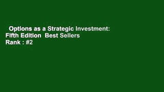 Options as a Strategic Investment: Fifth Edition  Best Sellers Rank : #2