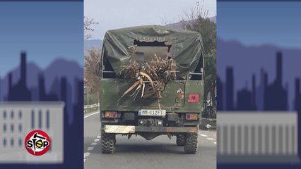 Stop- Makina e Ministrise se Mbrojtjes ben transport shkarpash dhe trungjesh! (17.12.2018)