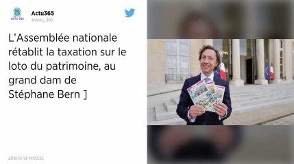 L’Assemblée rétablit la taxation du Loto du patrimoine, Stéphane Bern fulmine !