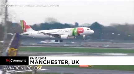 شاهد: طائرات تعجز عن الهبوط في مطار مانشستر بسبب الرياح