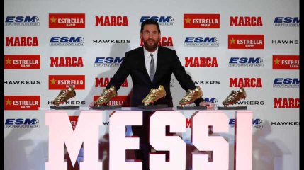 Lionel Messi a reçu son cinquième Soulier d’Or de meilleur buteur en Europe