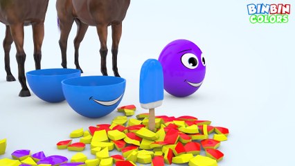 Learn Colors With Dinosaur and Surprise Eggs For Kids - Colours With Animals Fruit for Children