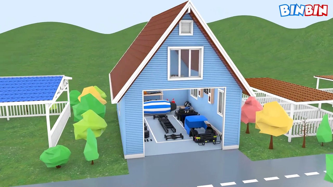 Mixer Truck - Car Garage for Kids - Formation and Uses - Construction Vehicles for Children