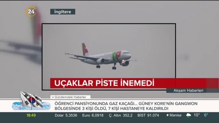 Uçaklar piste inemedi