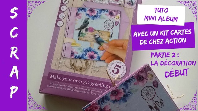 Tuto/DIY Scrap Mini Album avec kit cartes de chez Action (Partie 2) début