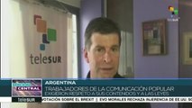 Argentina: comunicadores populares protestan en la entrada de Canal 13