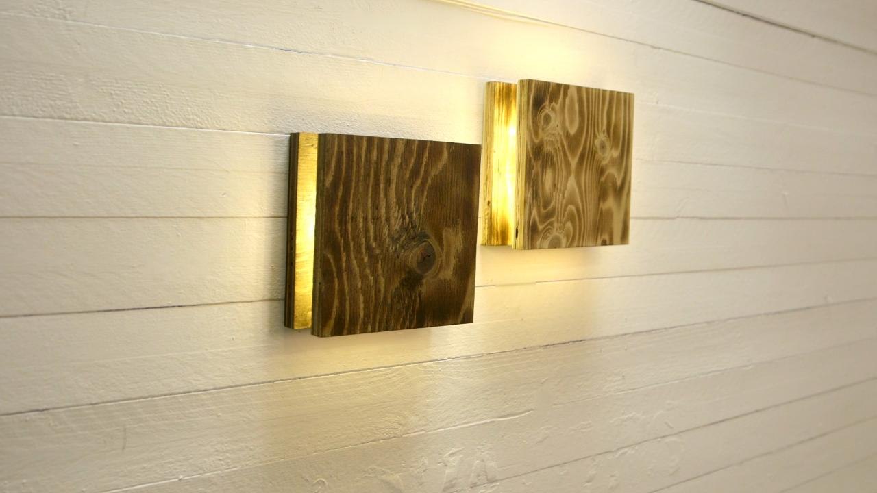 Light up your life with this DIY battery-powered wood sconce light