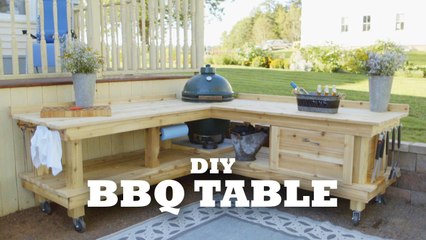 DIY backyard BBQ table