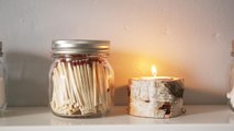 Your cottage bathroom needs this Mason jar match holder