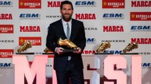 Messi presented with record fifth golden shoe award